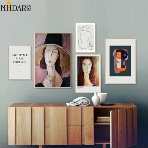 Modern Geometry Amedeo Modigliani Woman Mattis Sketch Canvas Print Painting Poster Wall Pictures for Living Room Home Decoration