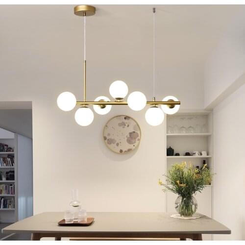 Modern restaurant Nordic style spherical chandelier ceiling decoration LED lighting household dining Chandelier