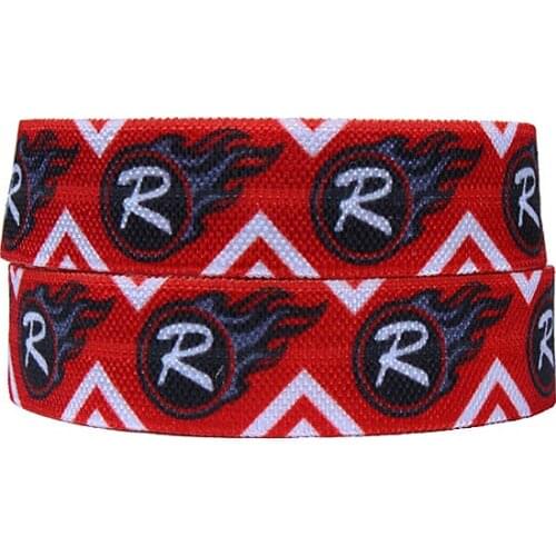 Sport theme printed foe cheerleading headband fold over elastic