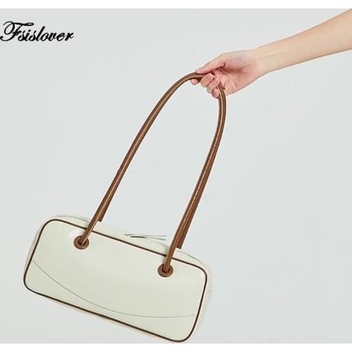 Vintage Baguette bag Big capacity Women Shoulder Bags PU Leather Bags Solid Ladies Messenger Handbag Fashion Design Armpit Bag