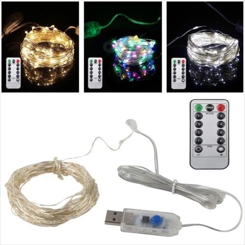 5V USB powered led string lights 5M 10M outdoor copper wire decorative lights christmas festival wedding party decoration