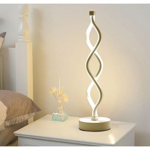 Spiral Wave LED Table Lamp Modern Dimmable Desktop Bedside Decorative Lamp