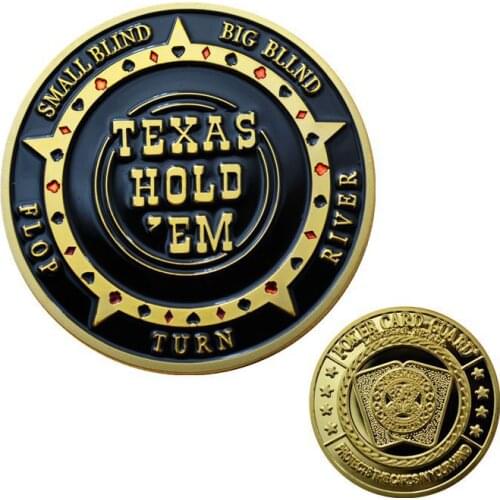Texas Hold'em Casino Challenge Normal Gold Pated Poker Game Coins Novelty Coin Souvenir Festival Gift