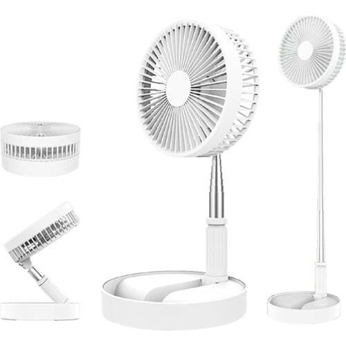 USB Floor Fan Folding Telescopic Mini Fan Rechargeable Student Folding Cooling Small Fan Dormitory Bed Desk Outdoor Camping