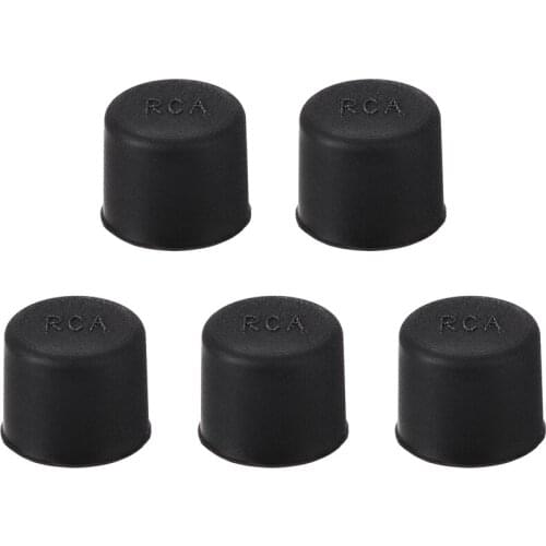Uxcell 5pcs RCA Female Connector Socket Jack Plug Protector Cap Cover Black for DVD Amplifier AV Receiver Dust Proof