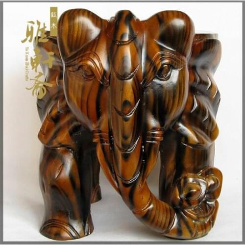 V Gallery] mahogany elephant carved wooden stool vegetarian like ornaments mahogany crafts 30 bench