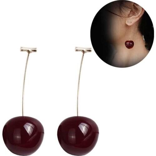 Drop Earrings Women Fruit Sweet Cherry Shape Dangle Jacket Earrings Party Jewelry Birthday Women Gift Ear ring