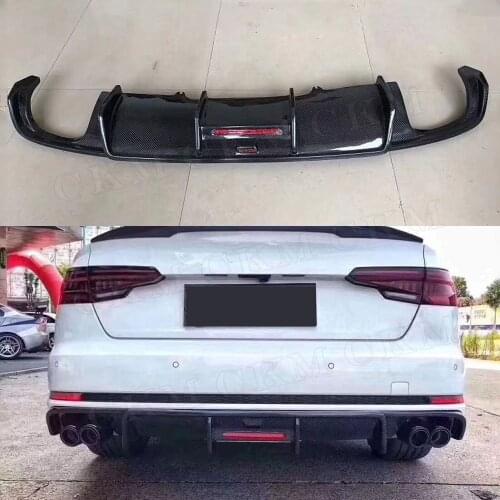 Carbon Fiber Rear Lip Diffuser Spoiler for Audi A4 S4 Sline B9 2017 2018 2019 Bumper Guard Not For A4 Standard