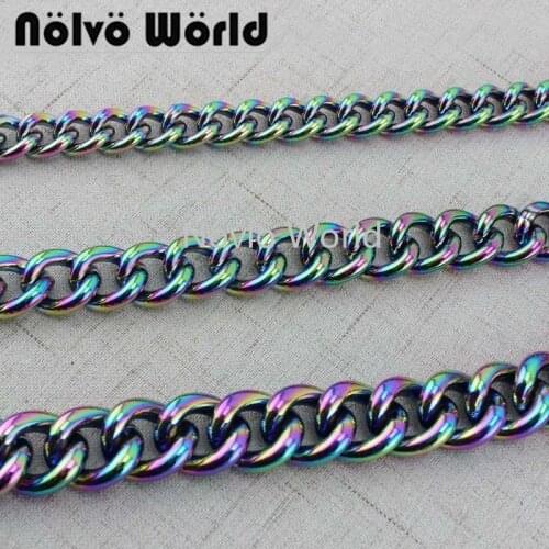 1-5 meters NEW fashion 5 Kinds of Rainbow Aluminous Light Weight Obag Chain Bags Purses Strap Accessory Chains,Factory Direct