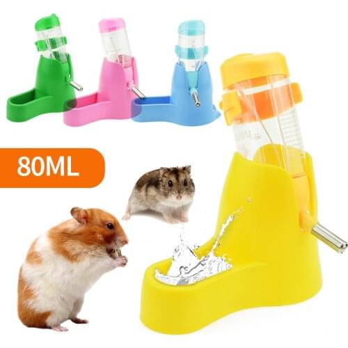 1 Pc 80ml Pet Drinking Bottles Hamster Water Bottle Small Animal Accessories Automatic Feeding Device Food Container 4 Styles