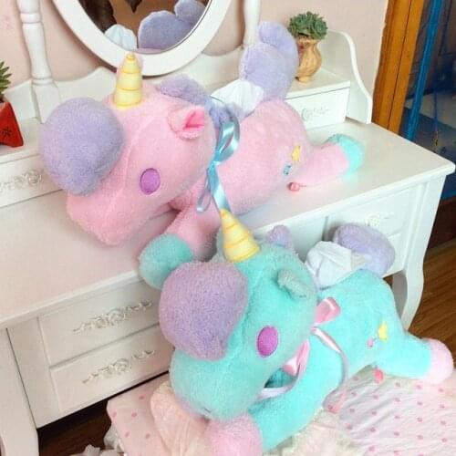 Cute 1pc 50cm cartoon creative Unicorn sweet fly dragon plush paper towel Vehicle tissue box napkin case stuffed toy gift