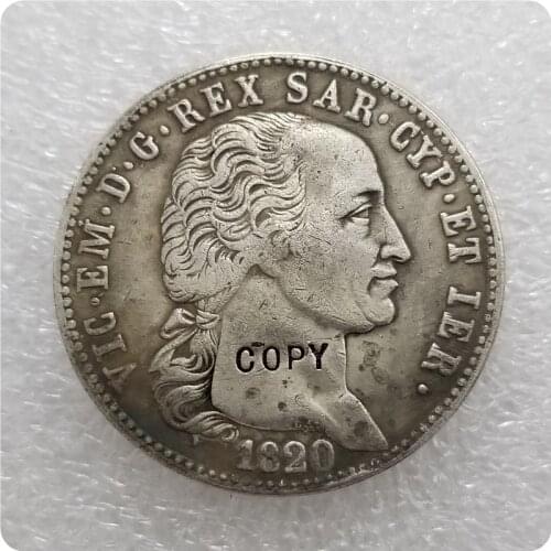 1820 SARDINIA/ITALIAN STATES 5 LIRE COIN COPY commemorative coins-replica coins medal coins collectibles