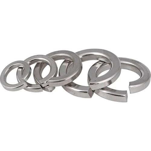 2-100pcs GB93 A2 304 / A4 316 / SUS 201 Stainless Steel Spring Split Lock Washer Elastic Gasket M1.6 M2 M2.5 M3 M4 M5 M6 M8-M30