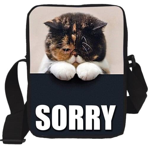 2017 Fashion Women Mini Messenger Bags Lady Cat Print Shoulder Handbags Ladies Crossbody Bags Small Coin bags Bolsas Feminina
