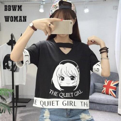 2019 Summer Cute Girl Print Women T Shirt Short Sleeve Female Tee Shirts