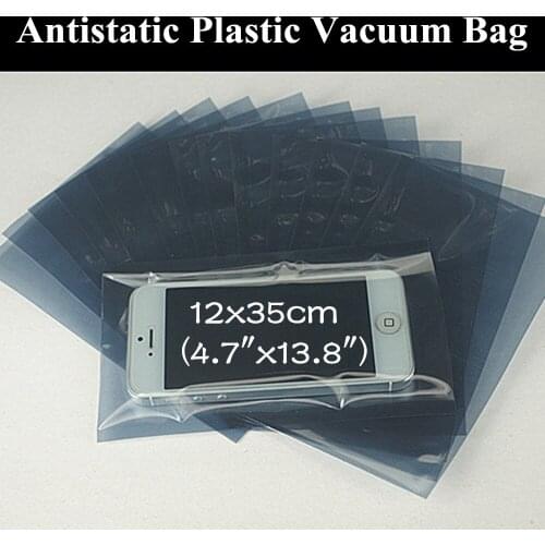 100pcs 12x35cm (4.7"x13.8") Antistatic Shielding Plastic Packaging Bag Anti-Static ESD Bag Open Top Antistatic Storage Bag