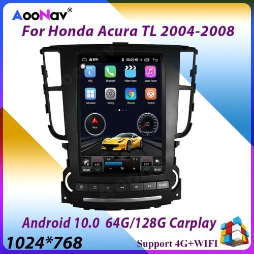 Android 10.0 128GB Car Multimedia For Honda Acura TL 2004-2008 Car GPS Navigation Audio Player Carplay Stereo Touch Screen