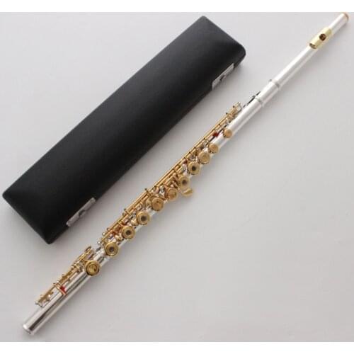 De Xin Flute 400 Series Silver Plated Flute Gold Plated Lip Plate Gold Keys Flutes 411 412 421 422 461 462 471 472 481 482 C Leg