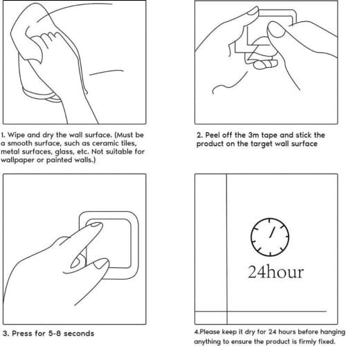 Hand Towel Holder Towel Ring Bathroom Towel Bar Towel Rack No Drilling