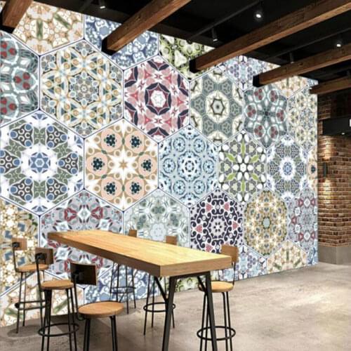 European retro bohemian style ethnic pattern Wallpaper for Walls 3d Wall Paper TV Background Painting Mural Wallpapers decorate