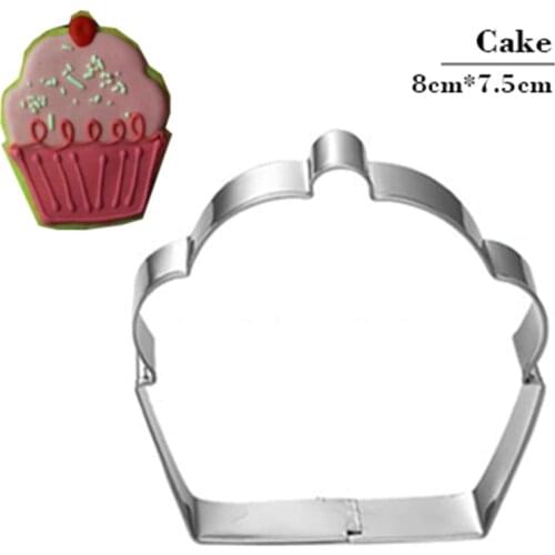 Cupcake Shape Biscuit Cookie Cutter Tools Stamp Mold Stainless Steel Pastry Cutter Toy Kitchen Chinese Cheap Things Fondant