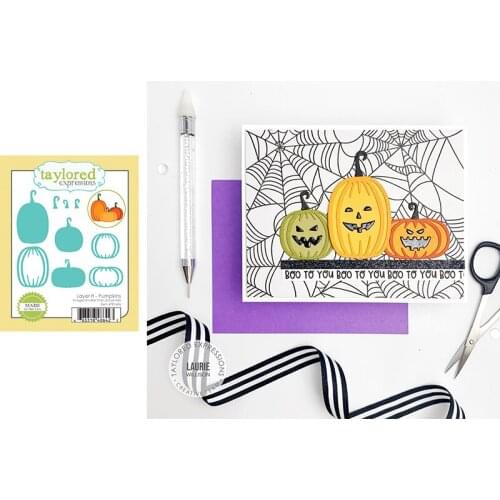 Halloween Layer It Pumpkins Metal Cutting Die Scrapbook Embossed Paper Card Album Craft Template Cut Die Stencils New for 2021
