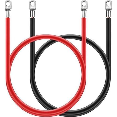 5AWG Battery Connection Cable Terminal Kit Power Cable Black & Red Wire Pure Sine Wave Power Inverter Battery Ground Cable 2pcs