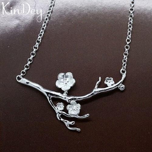 Kindey Silver Color Jewelry Big Flower Necklaces For Women Wedding Kolye Collares Bijoux