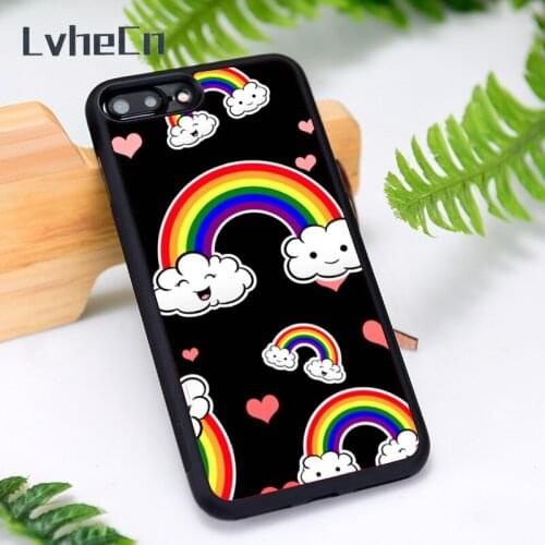 LvheCn Silicone Rubber Phone Case Cover for iPhone 6 6S 7 8 Plus X XS XR 11 12 Mini Pro Max lgbt rainbow lesbian gay pride