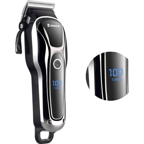 Shinon hair trimmer USB rechargeable hair clipper haircut machine LCD display oilhead clipper