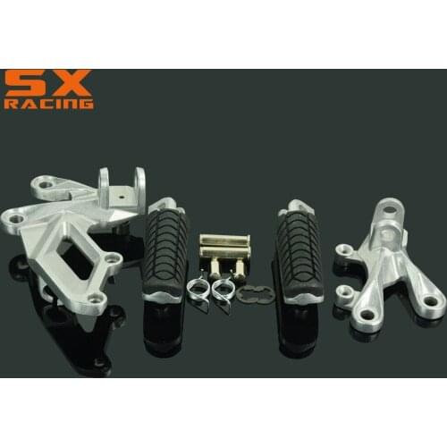 Motorcycle Silver Black Street Bike Front Foot Pegs Pedal Footrest For KAWASAKI ZZR1400 ZX14R 2006 2007 2008 2009 10 11 12 13 14