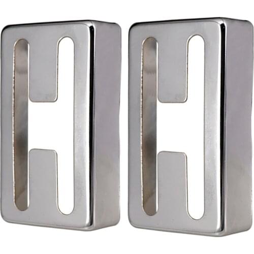 Set of 4 Brass Electric Guitar Pickup Cover Humbucker Covers H-Shaped Silver