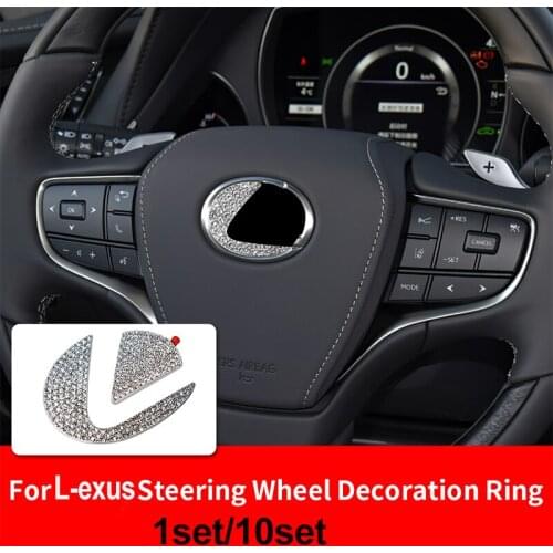 Silvery Diamond Car Steering Wheel Ring Stickers Decoration Rhinestone for CT200h ES200nx RX300 Cars Accesiores Car Decoration