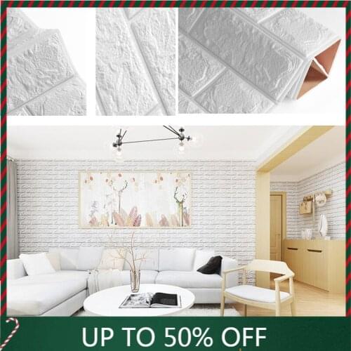 3D Wall Panel Self Adhesive Waterproof TV Background Brick Wall Sticker Wallpaper Sticker for Bedroom Living Room Decor Stickers