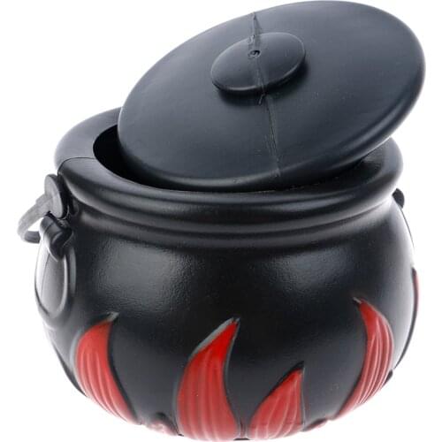New 1PCS Halloween Candy Pot Halloween Cauldron Novelty Halloween Bucket Ornament Witch Toy Candy Gift Box