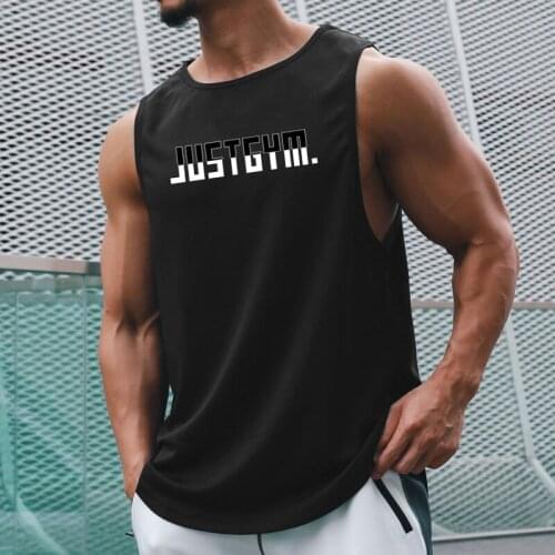 2021 New Summer Sports T-shirt Mens Quick-drying Vest Running Fitness Running Track Suit Top Printed Shirt