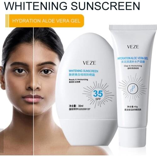 Clear and tender skin beauty moisturizing sunscreen box face body isolation UV protection summer sunscreen skin care set