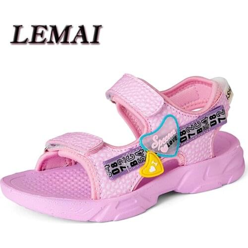 Dropshipping Girls Sandals Cartoon Kids Casual Sandals For Girls Soft Leather Summer Children Teen Girls Shoes Beach Shoes