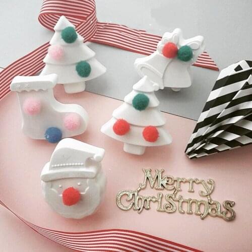 Silicone Soap Molds Bells Silica Gel Die Moulds 3D Christmas Tree Silicone Soap Mold Santa Claus Candle Mould Aroma Moulds