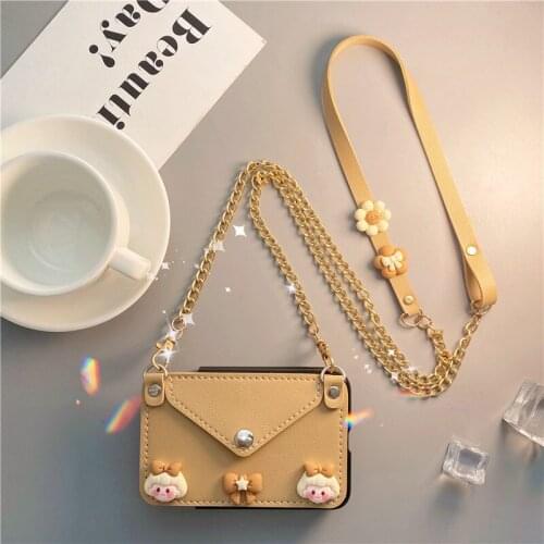 Cute Card Wallet Case for Samsung ZFlip3 Folding Back Cover for Girlfriend Birthday Gift for Samsung Galaxy Z Flip 3 Cases 5G