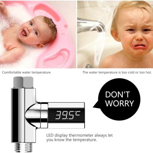 Shower Thermometer LED Digital Shower Thermometer Battery Free Visible Accurate Real Time Water Temperature Monitor Dropshipping
