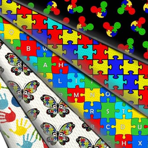 1/2yard Autism Awareness Bullet Textured Liverpool 4 Way Stretch Spandex Knit Fabric For Baby HeadWrap Bummies Patchwork Tissue