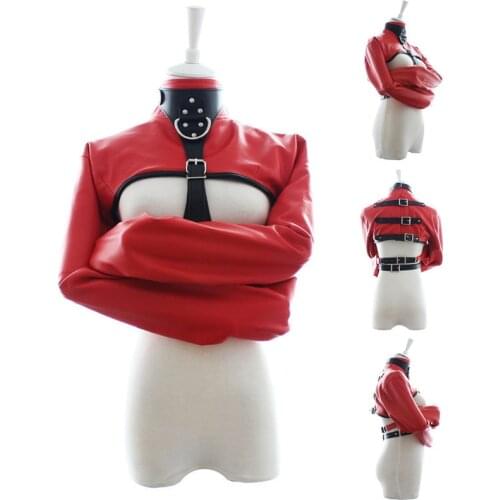 Adult Games Fetish Restraint Straight Jacket Sex Product,Soft PU Leather Straitjacket,Adjustable Bondage BDSM Sex Toys For Women
