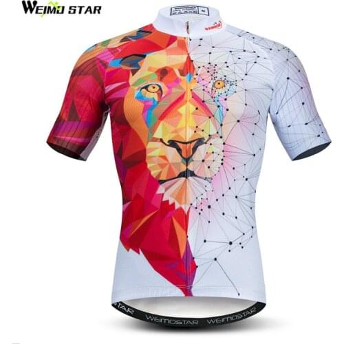 Weimostar 3D Printing Lion Cycling Jersey Summer Pro Team Bike Jersey Mountain Bicycle Clothing Maillot Ciclismo Cycling Shirt