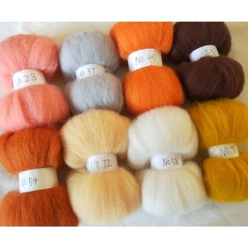 WFPFBEC felt wool roving merino wool felt kit needle for feling wool fibre for felting 80g DIY craft