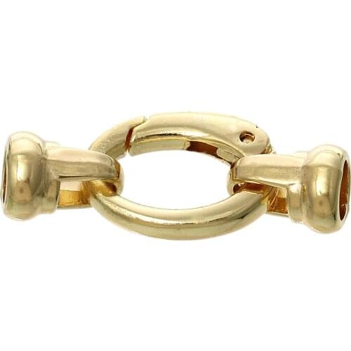 1/5 Sets Zinc Based Alloy Hook Clasps Oval Gold Color DIY Making Jewelry Gifts Findings (Fits 6mm Cord) 3.7 X 1.5cm DIY Jewelry