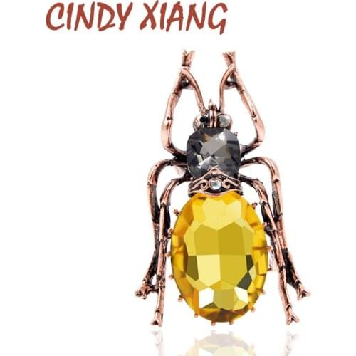 CINDY XIANG 3 Colors Available Crystal Large Beetle Brooches for Women Fashion Vintage Bug Brooch Pin Insect Jewelry Good Gift