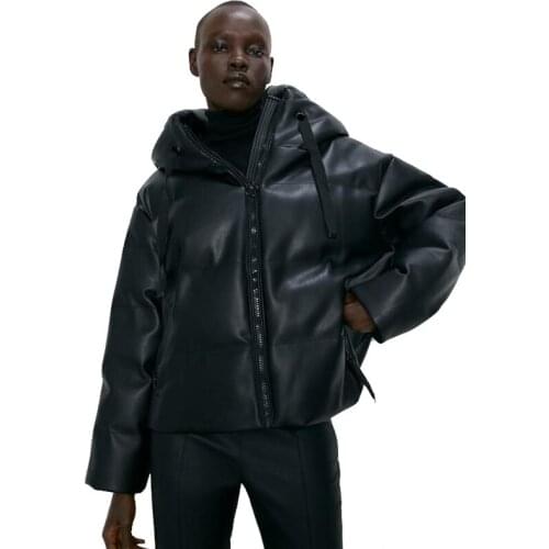 Women Zipper Short Parkas Women Fashion Loose Pockets Faux Fur Coats Autumn Winter Elegant Hooded Cotton Jackets Outerwear