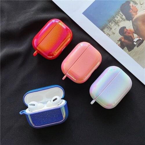 Stiff colorful for AirPods pro3 case in wireless bluetooth earphone case for airpods 1/2 hook keyring