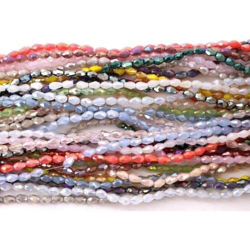 Colorful 3x5mm 195pcs Crystal Vertical hole water drop Glass Beads Small Beads for Jewelry Making Diy Jewelry Accessories